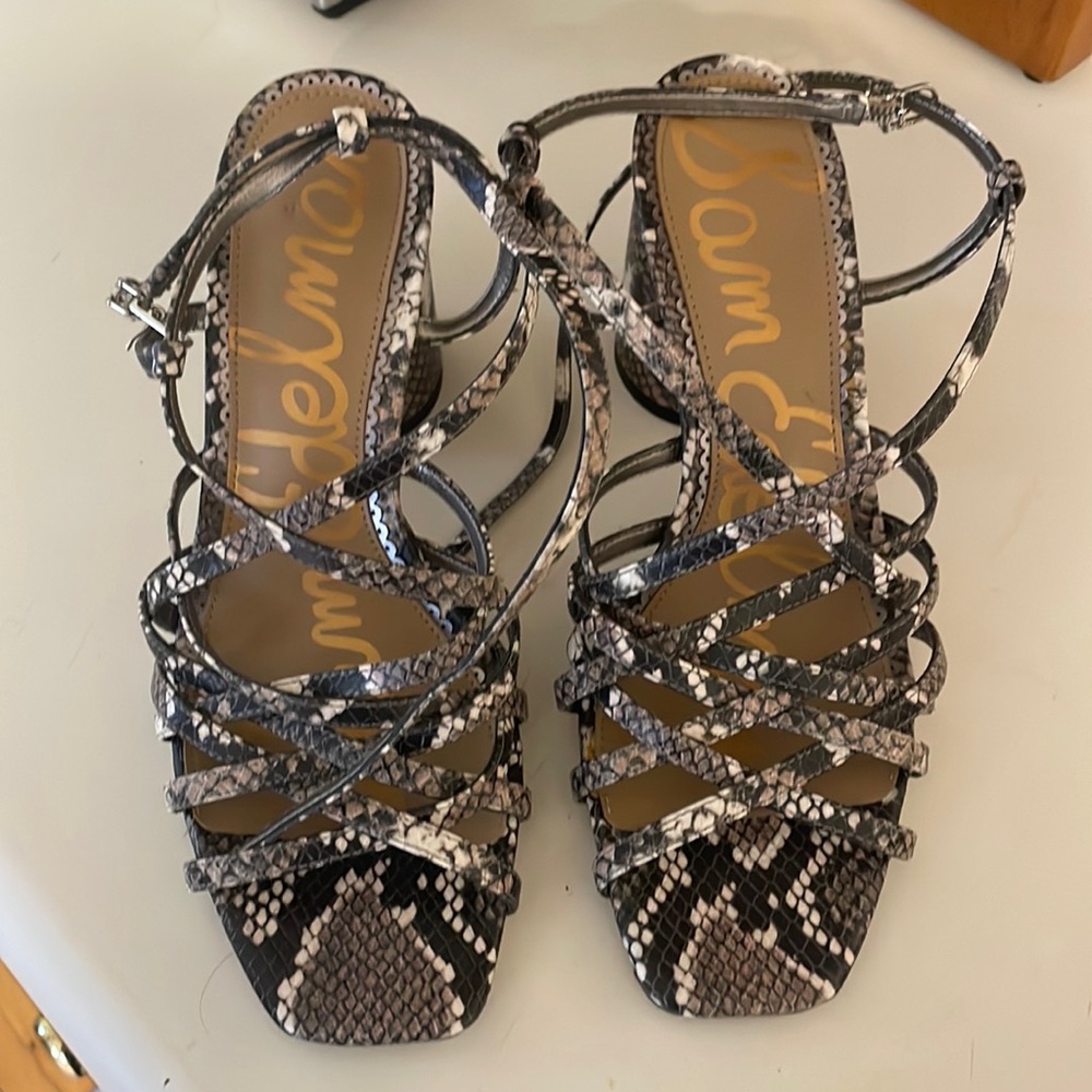 Sam Edelman snakeskin wedge heels